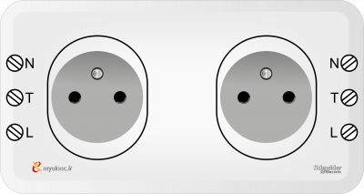 Schneider Ovalis Old- PC 2P+T 2 postes horizontaux bornes.png