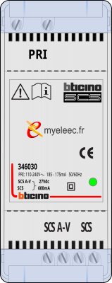 Biticino Alimentation compacte avec adaptateur vidéo intégré MyHOME_Up - 2 modules 346030.png