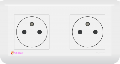 Mosaic double Prise de courant 2P+T horizontale SB.png