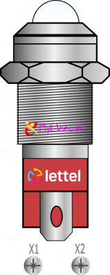 Lettel voyant LED 230V diam 8 mm _Corps laiton nickelé _Blanc avec bornes.png