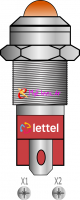 Lettel voyant LED 230V diam 8 mm _Corps laiton nickelé _Orange avec bornes.png