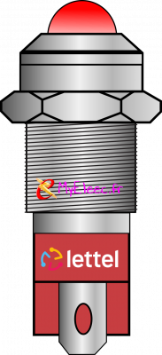 Lettel voyant LED 230V diam 8 mm _Corps laiton nickelé _Rouge SB.png