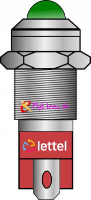 Lettel voyant LED 230V diam 8 mm _Corps laiton nickelé _Vert SB.png