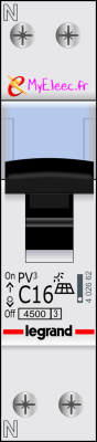 Disjoncteur PV3 Legrand - AC- 4500 - C16 - On.png