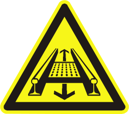 Danger - Attention installation rotante, Installation de convoyage sur rail.png