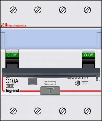 Disjoncteur différentiel Legrand C10A - 300mA Type A- 4 112 38 OFF.png