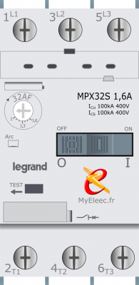 Disjoncteur moteur magnétothermique MPX³32S.png